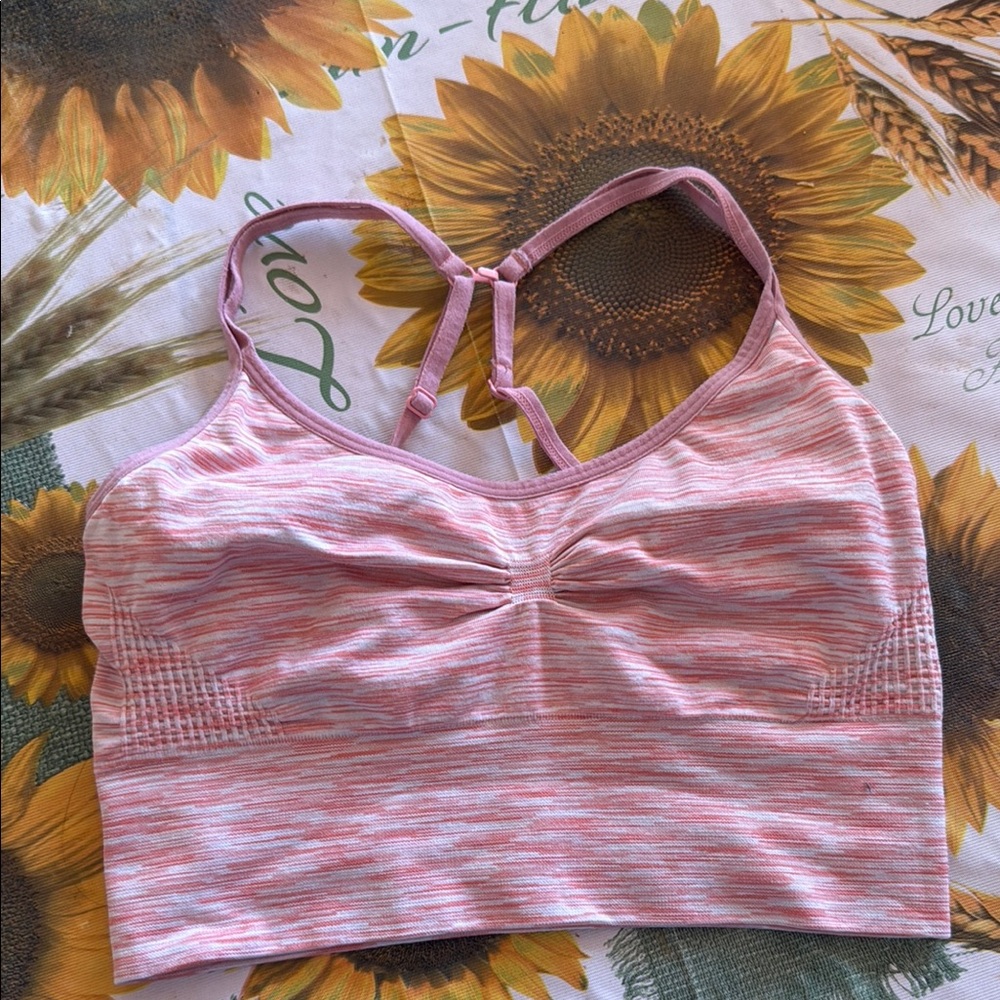 Women's Pink Strappy Sports Bra
